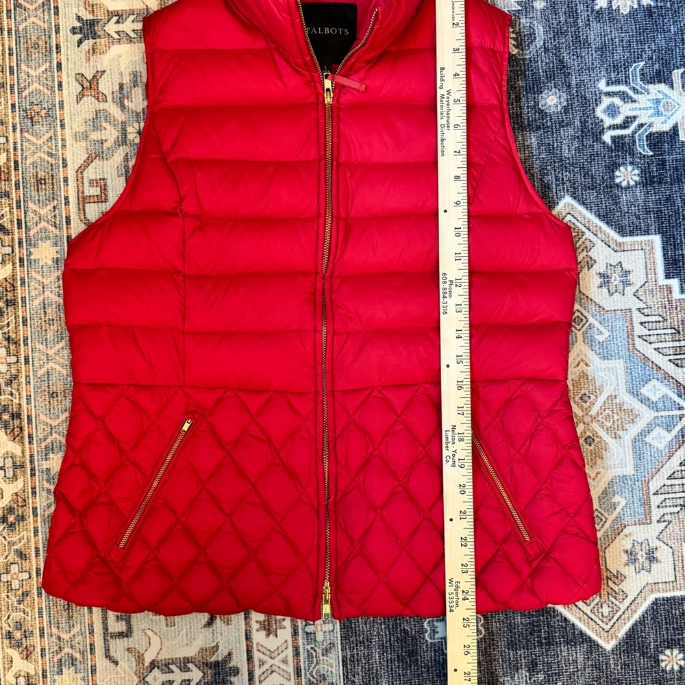 Talbots Red Quilted Puffer Vest Women’s Size Large - Picture 9 of 9